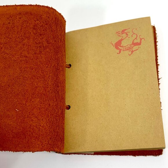 Handcrafted Embossed Leather Bound Journal Notebook Unlined Stamped Pages Mini - Picture 8 of 10